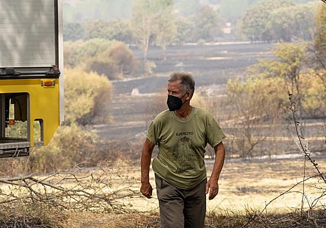 Incendio en la zona de Almanza.