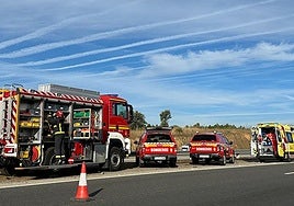 Imagen de archivo de los Bomberos de León desplazados en la A-6