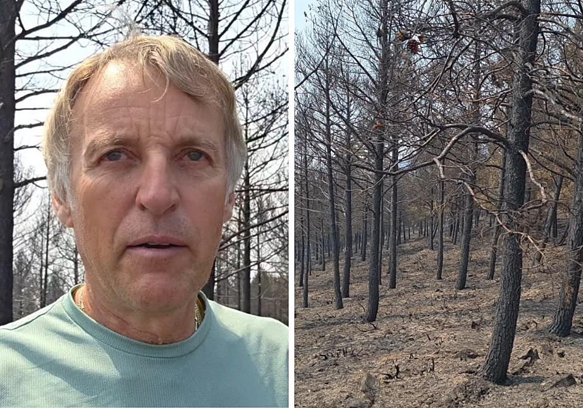 Jesús Calleja comparte un vídeo por redes sociales visitando un bosque calcinado por los incendios en León.