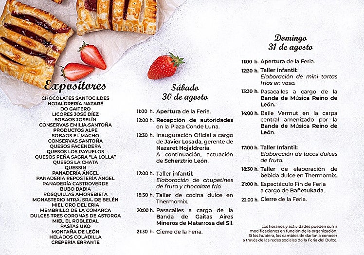 Programación de la Feria del Dulce de Benavides de Órbido 2025