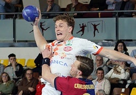 Lindqvist, en un partido con el Abanca Ademar.