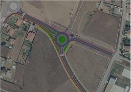 Imagen del proyecto del nuevo vial en Villaobispo.