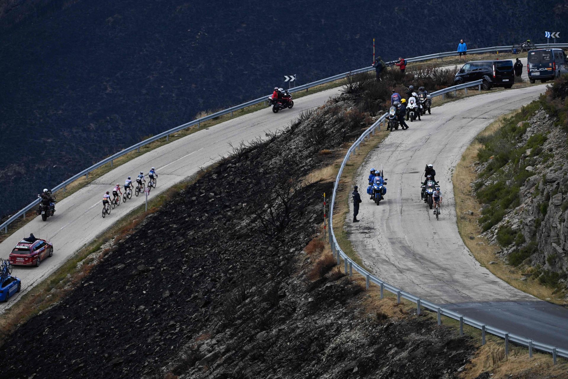 El Morredero y un paisaje calcinado en La Vuelta a España