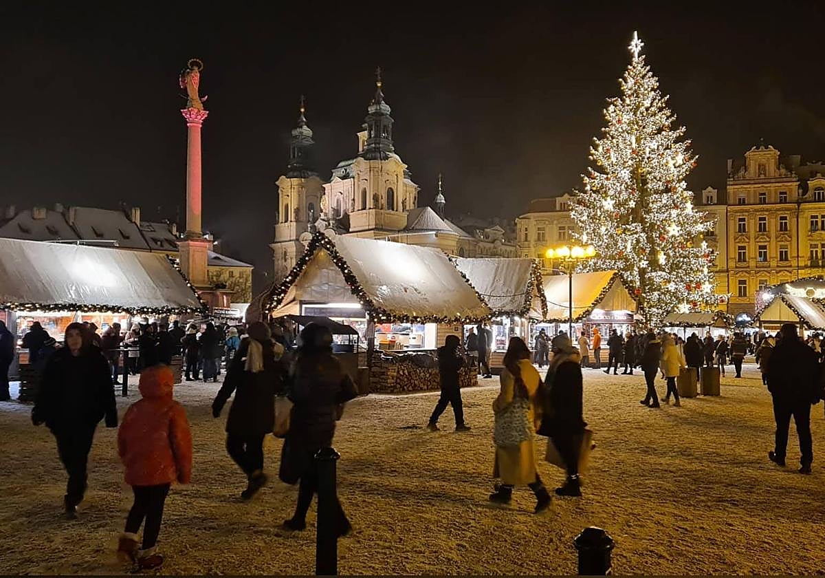 Mercadillo navideño en Praga