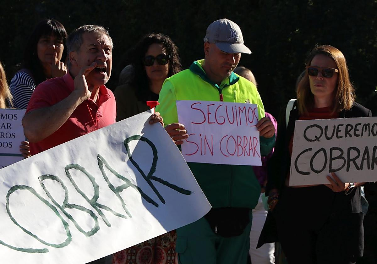 Protesta en San Andrés del Rabanedo.