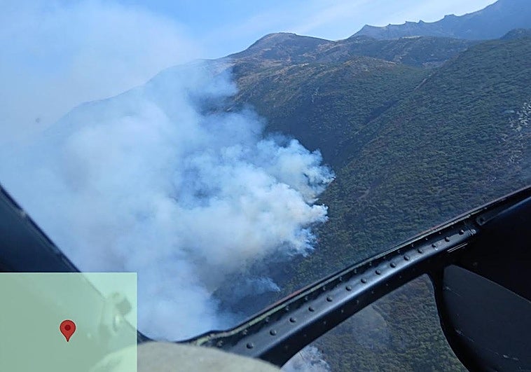 Imagen aérea del incendio.