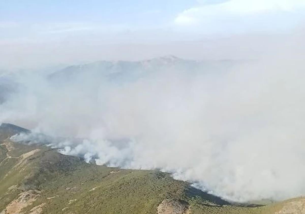 Imagen aérea del incendio.