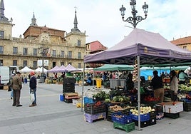 El mercado tradicional en la plaza Mayor.