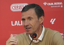 José Ángel Ziganda, en su primera comparecencia previa a un partido.