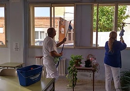 Trabajadores de limpieza.