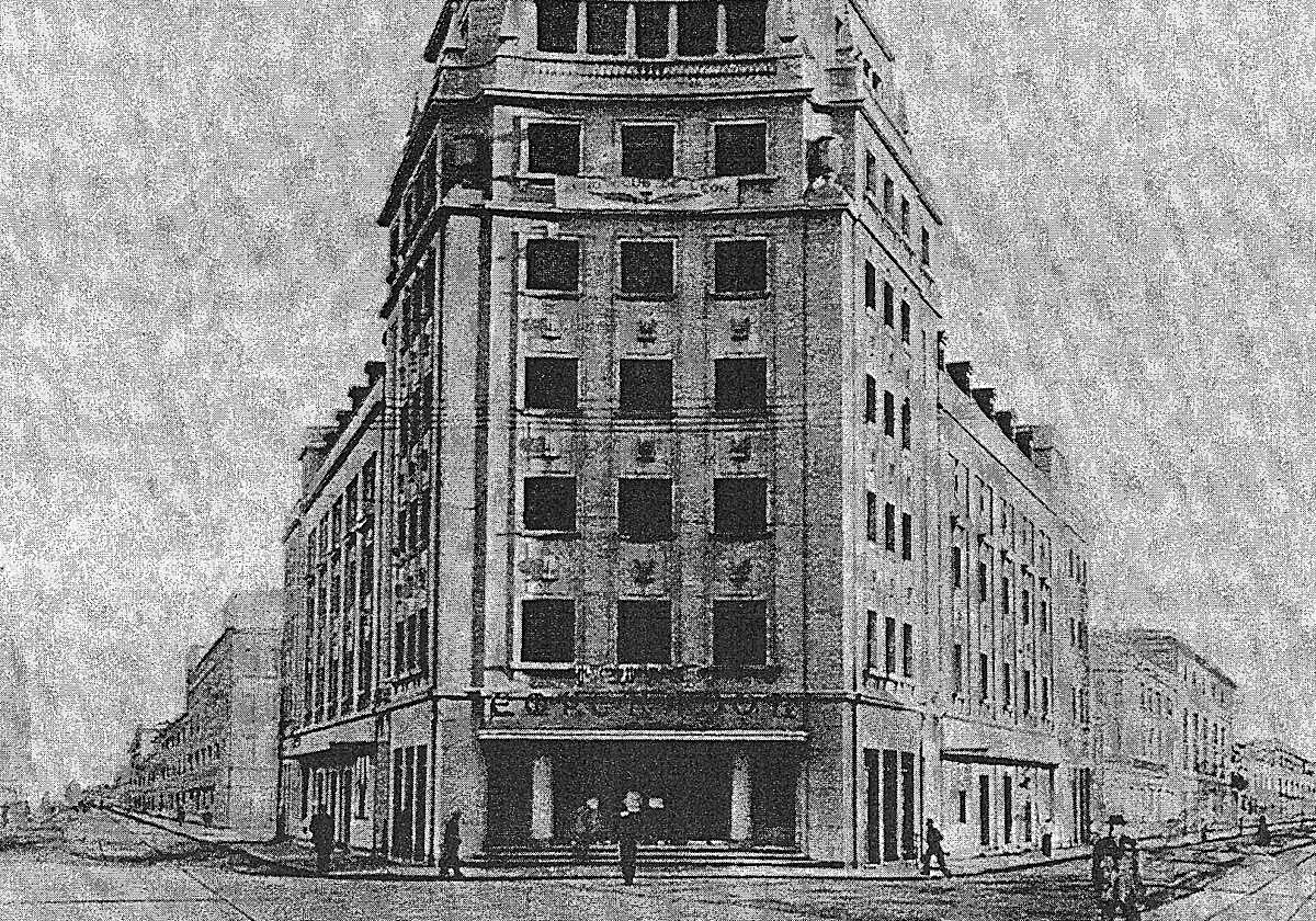 El edificio del Teatro Emperador en un antiguo grabado.