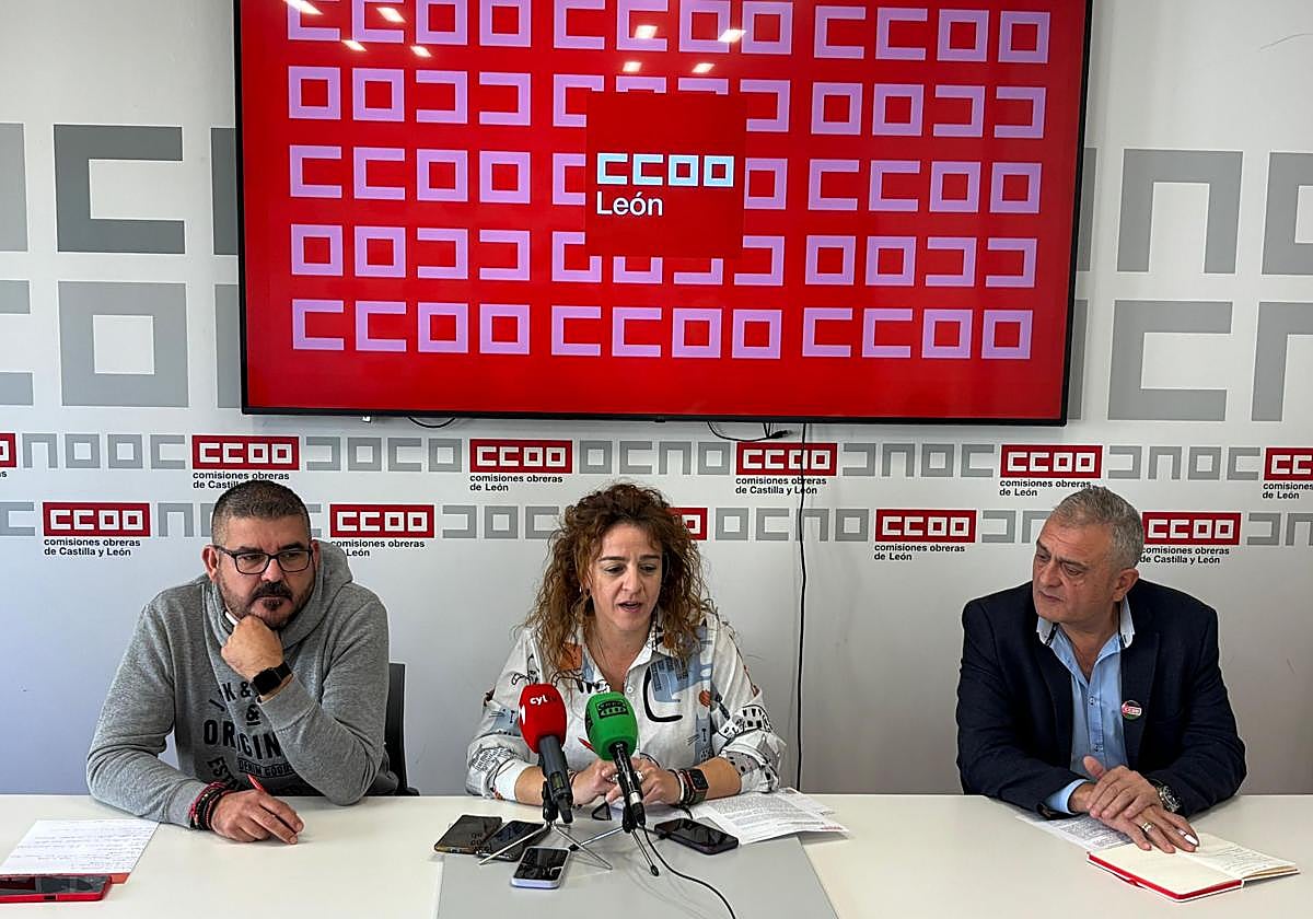 Rueda de prensa en la sede de Comisiones Obreras.