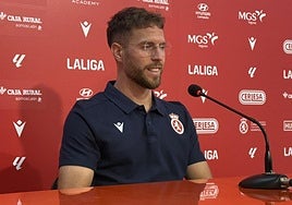 Iván Calero, en la sala de prensa del Reino de León.