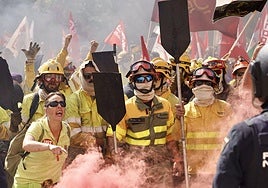 Manifestación de bomberos forestales.