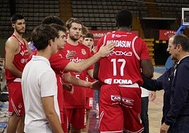 Los jugadores de la Cultural, en el encuentro ante Gandía.