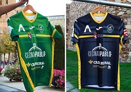 Detalle de la primera equipación para jugadores de campo y porteros que el Atlético Astorga estrena ante el Langreo.