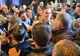 Pedro Sánchez durante el acto en el Palacio de Exposiciones.R.F.