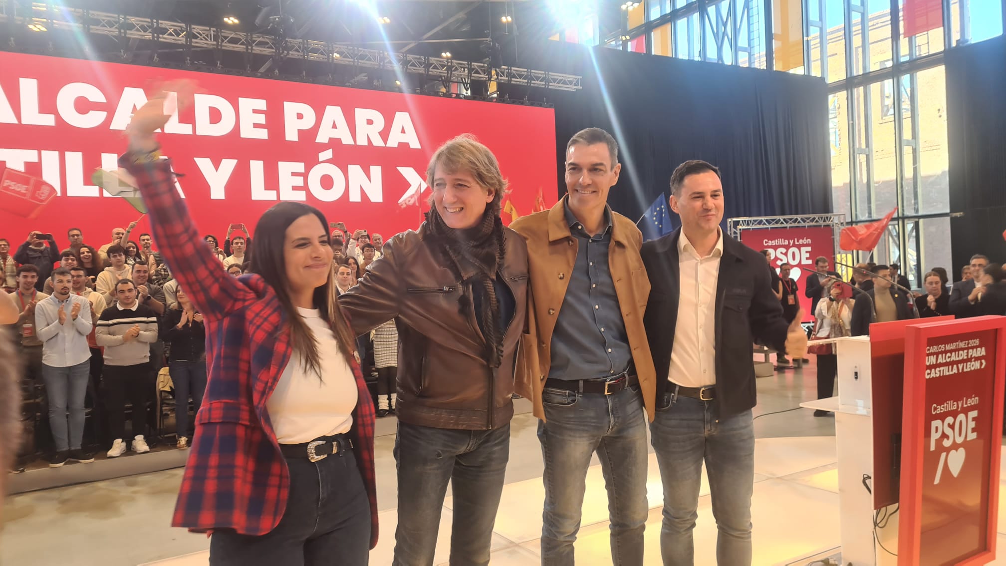 Las imágenes del acto de Sánchez con el PSOE en León
