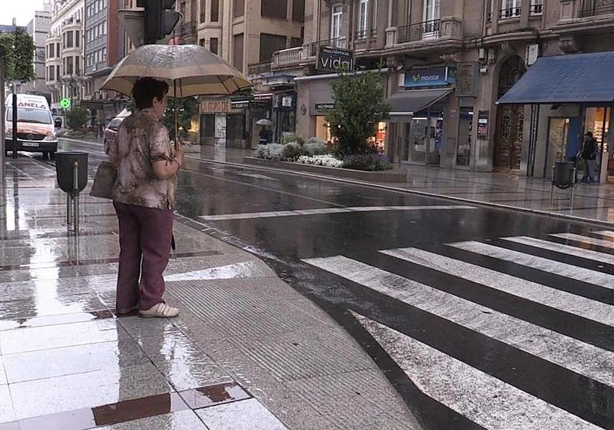Imagen de un día de lluvia en León.
