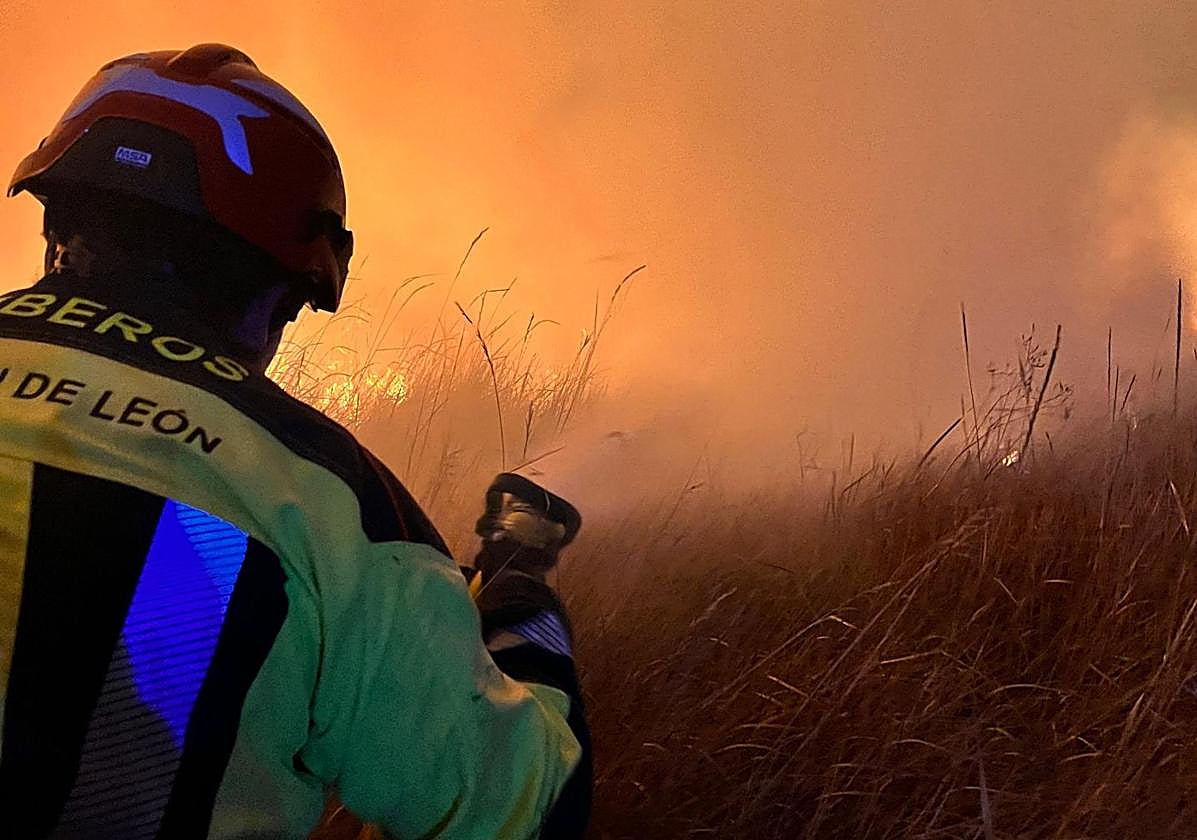 Bomberos de la Diputación en el foco.