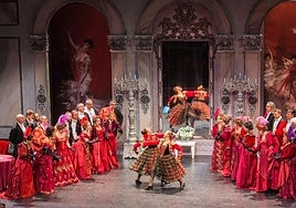 Puesta en escena de la obra.