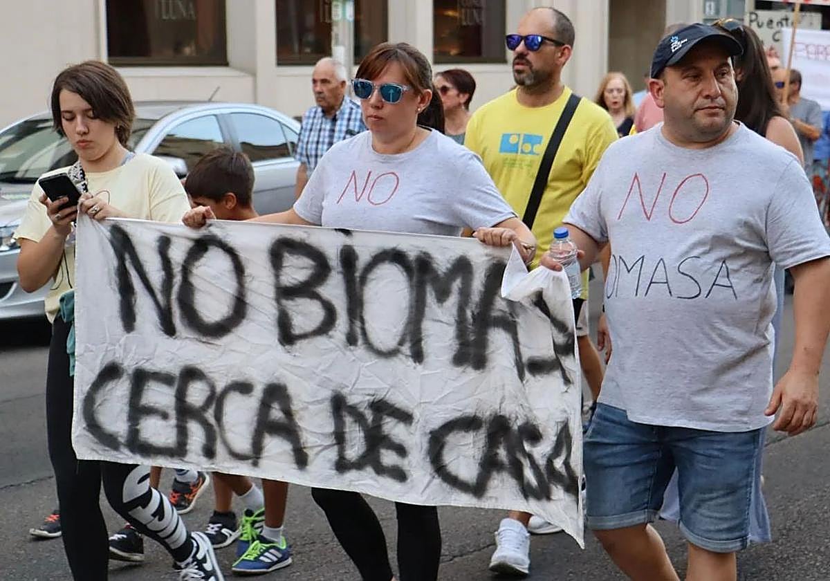 Protesta contra la central de biomasa.