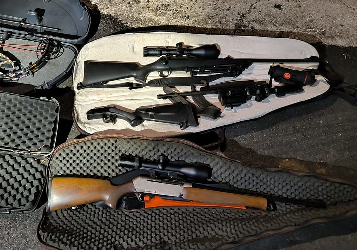 Algunas de las armas retiradas por la Guardia Civil.