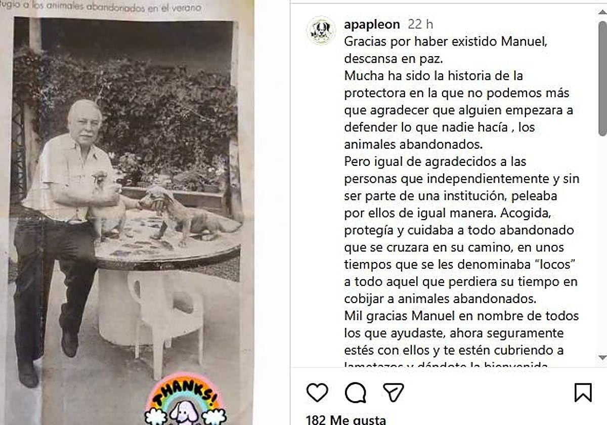 Publicación compartida en redes sociales por la protectora de León.