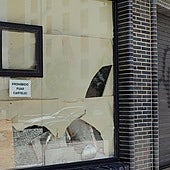 Un comercio cerrado en León capital.