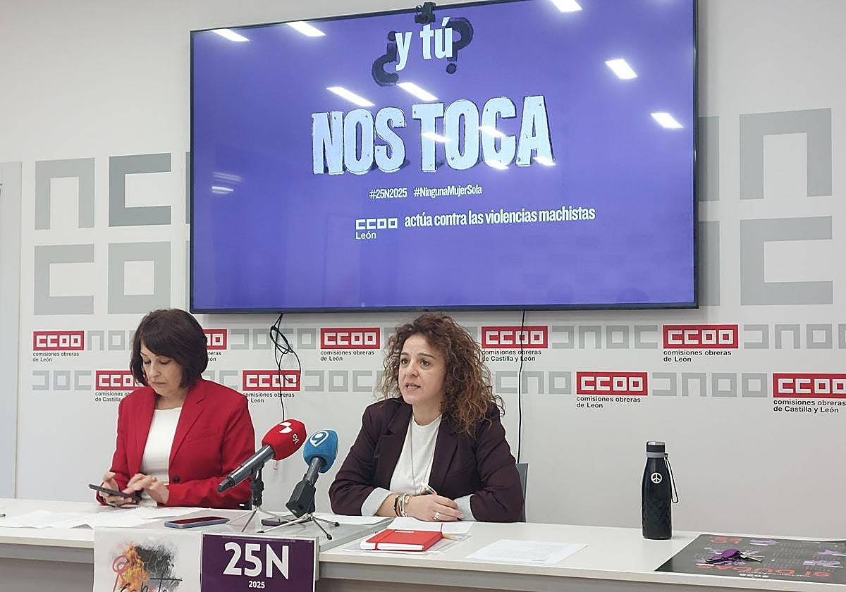 Rueda de prensa de CCOO León por el 25N.
