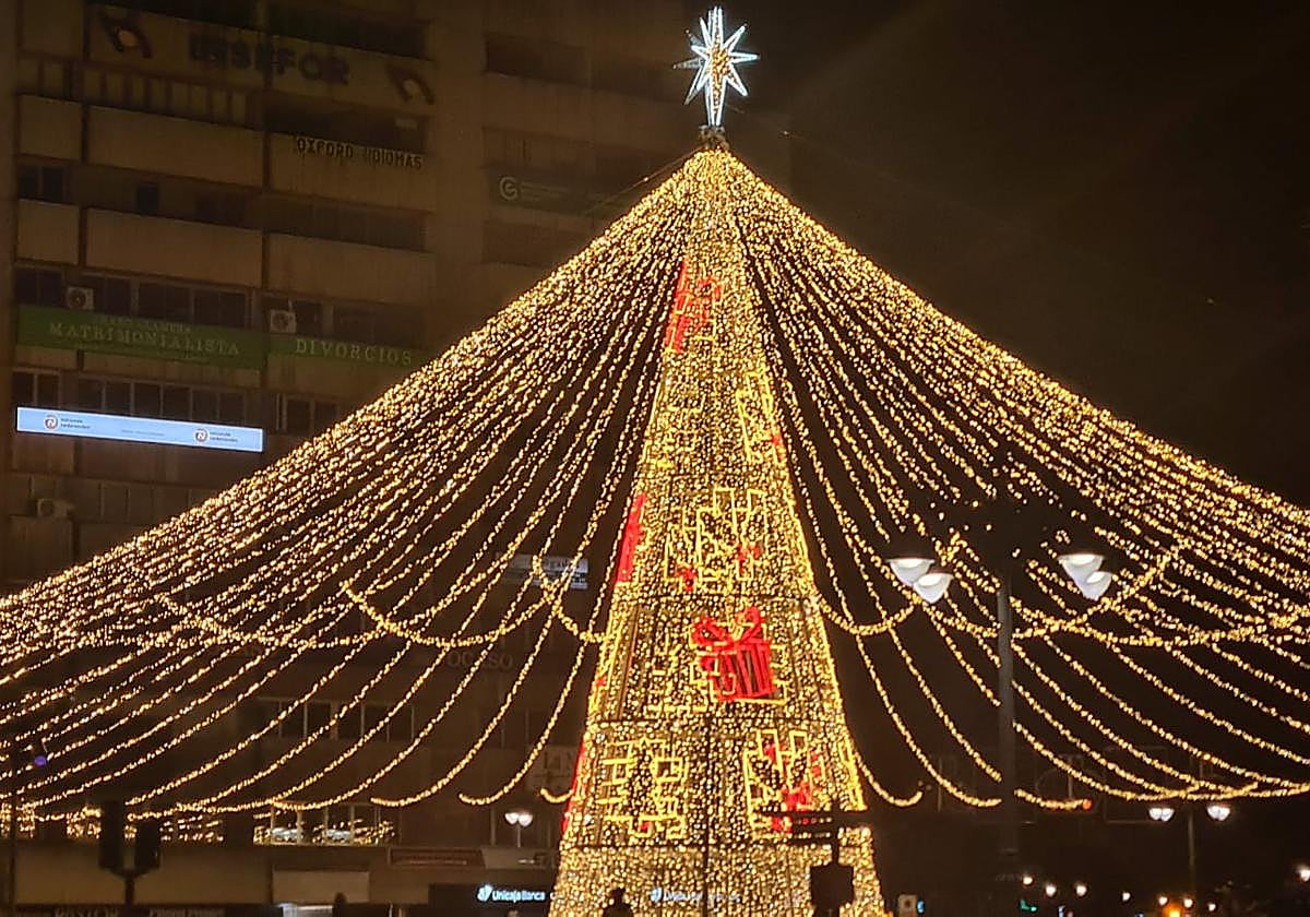 Prueba del alumbrado navideño.