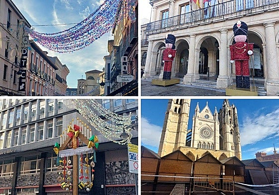 Algunas de las decoraciones navideñas que ya se pueden ver.