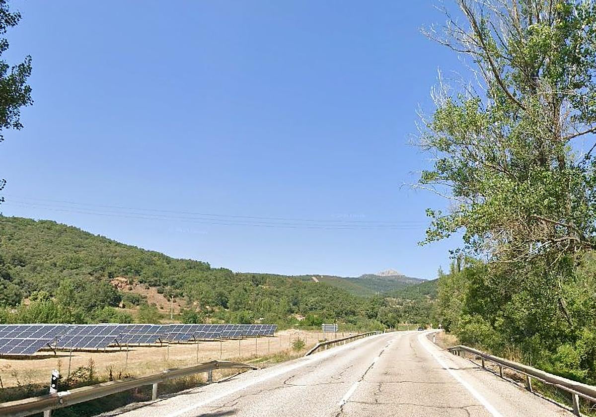 Lugar aproximado del accidente entre un coche y una bici en la N-630 cerca de La Robla.