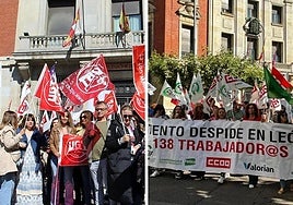 Manifestaciones de trabajadores de Abai y Atento en León.