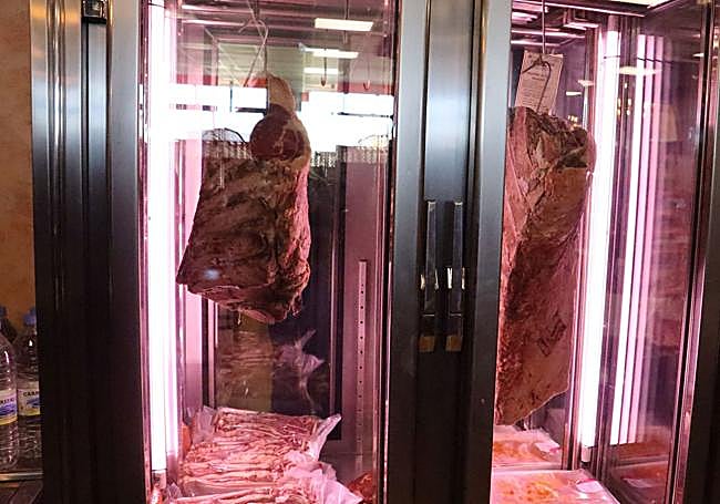 Imagen de la carne a la vista de los clientes.