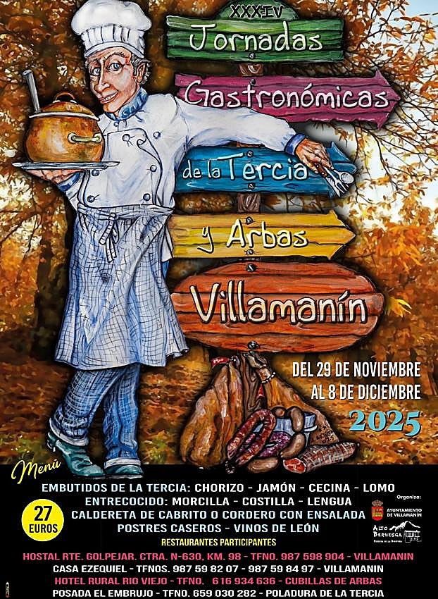 Cartel de las XXXIV jornadas gastronómicas de la Tercia y Arbas