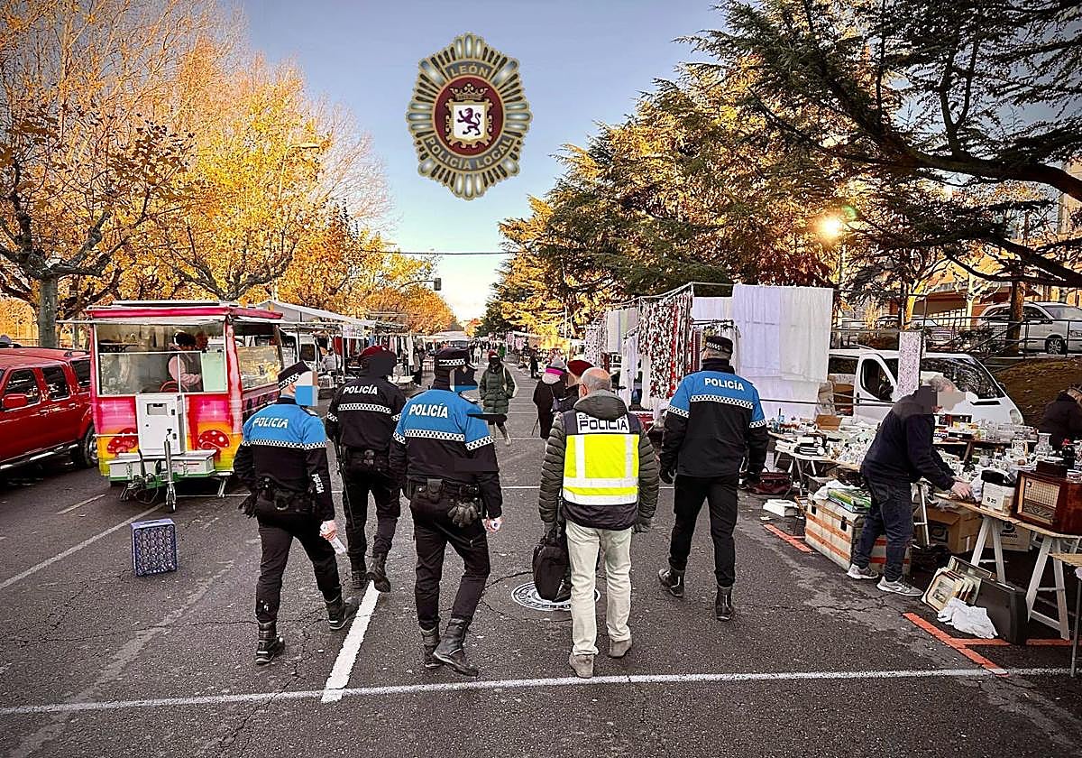 Imagen de la intervención llevada a cabo por agentes en el rastro de León.