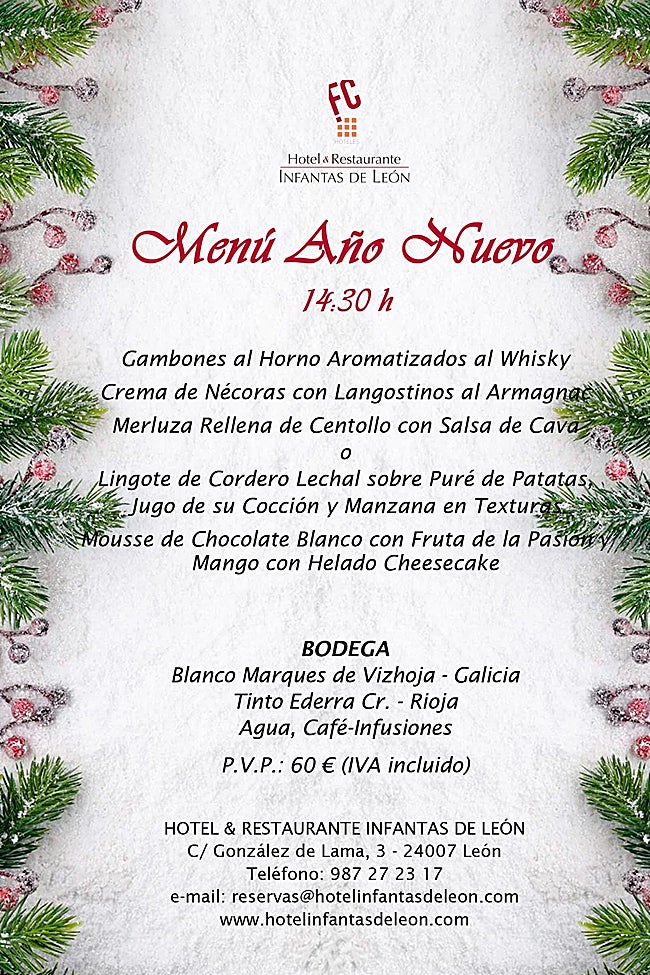 Comida de Año Nuevo del Hotel Infantas de León