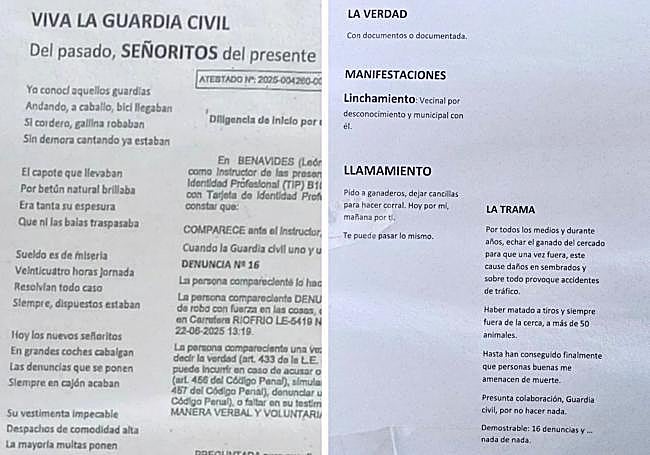 Dos de los textos que se pueden ver en los tablones de anuncios de localidades cercanas a Riofrío.