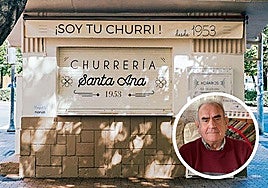 La Churrería Santa Ana y, en pequeño, Cecilio González.
