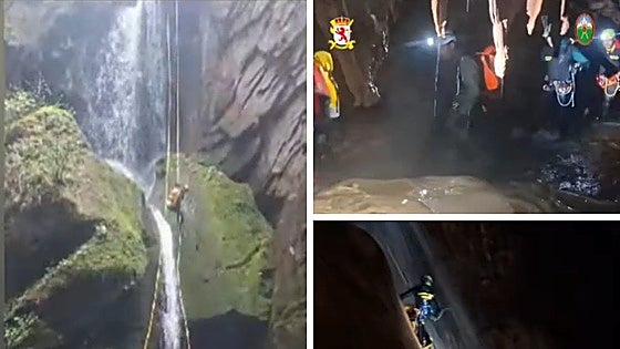 Así entrena el Greim de Sabero en la sima Sil de Perlas de la Cueva de Valporquero