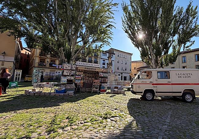 El escenario de la películo 'Peregrino' de Netflix en la plaza del Grano.