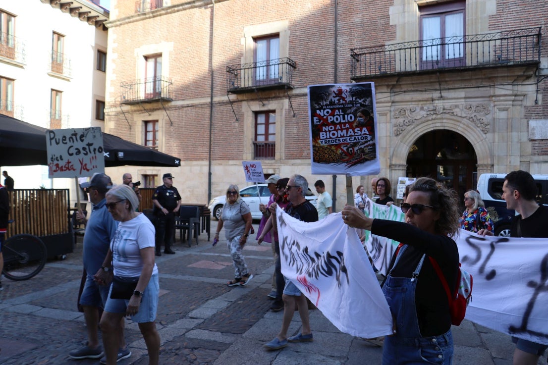 Las imágenes de la manifestación por la planta de biomasa en León