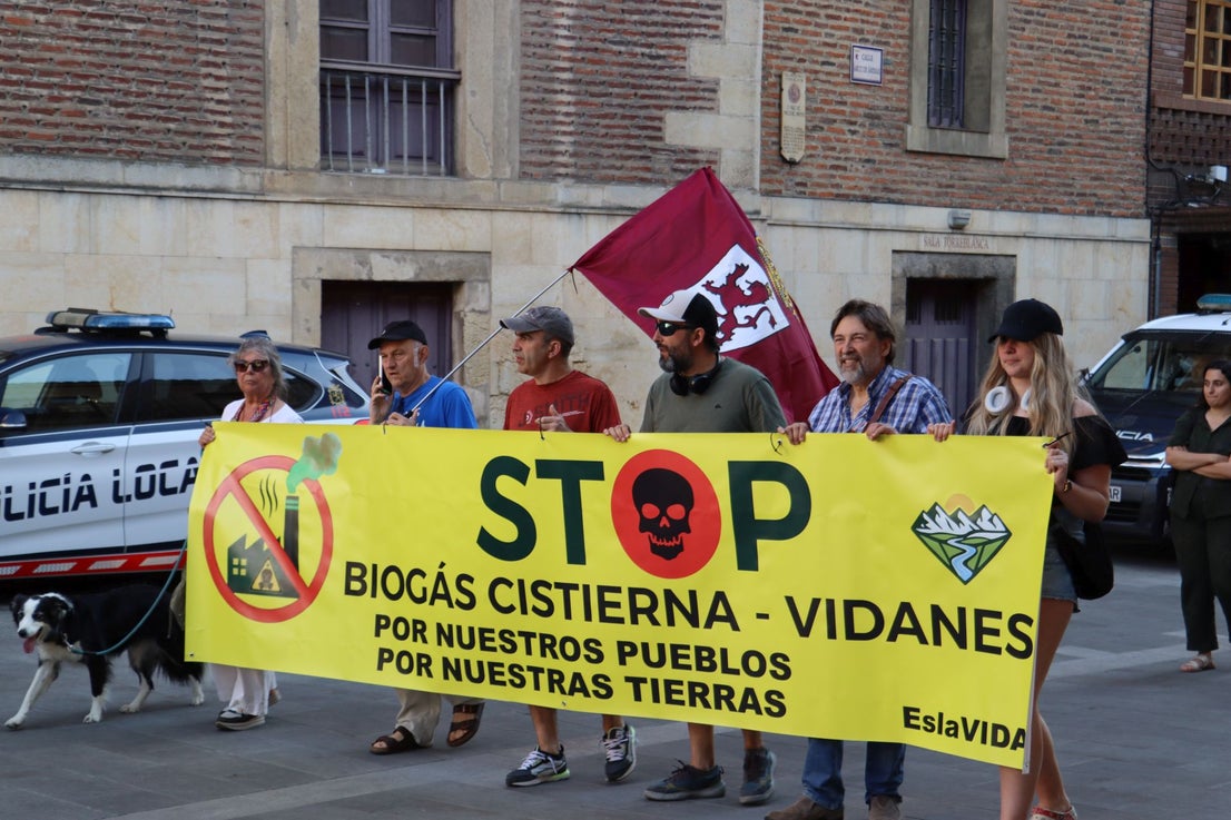 Las imágenes de la manifestación por la planta de biomasa en León