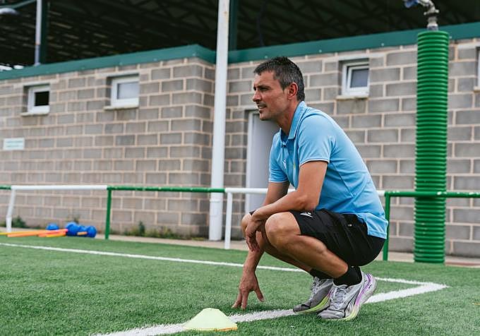 Imagen de Sergio González 'Nanín', entrenador del C.D. La Virgen del Camino.