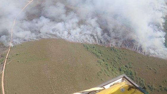 Optimismo ante la evolución del incendio de Valdesamario con una situación «no desfavorable» que podría mejorar