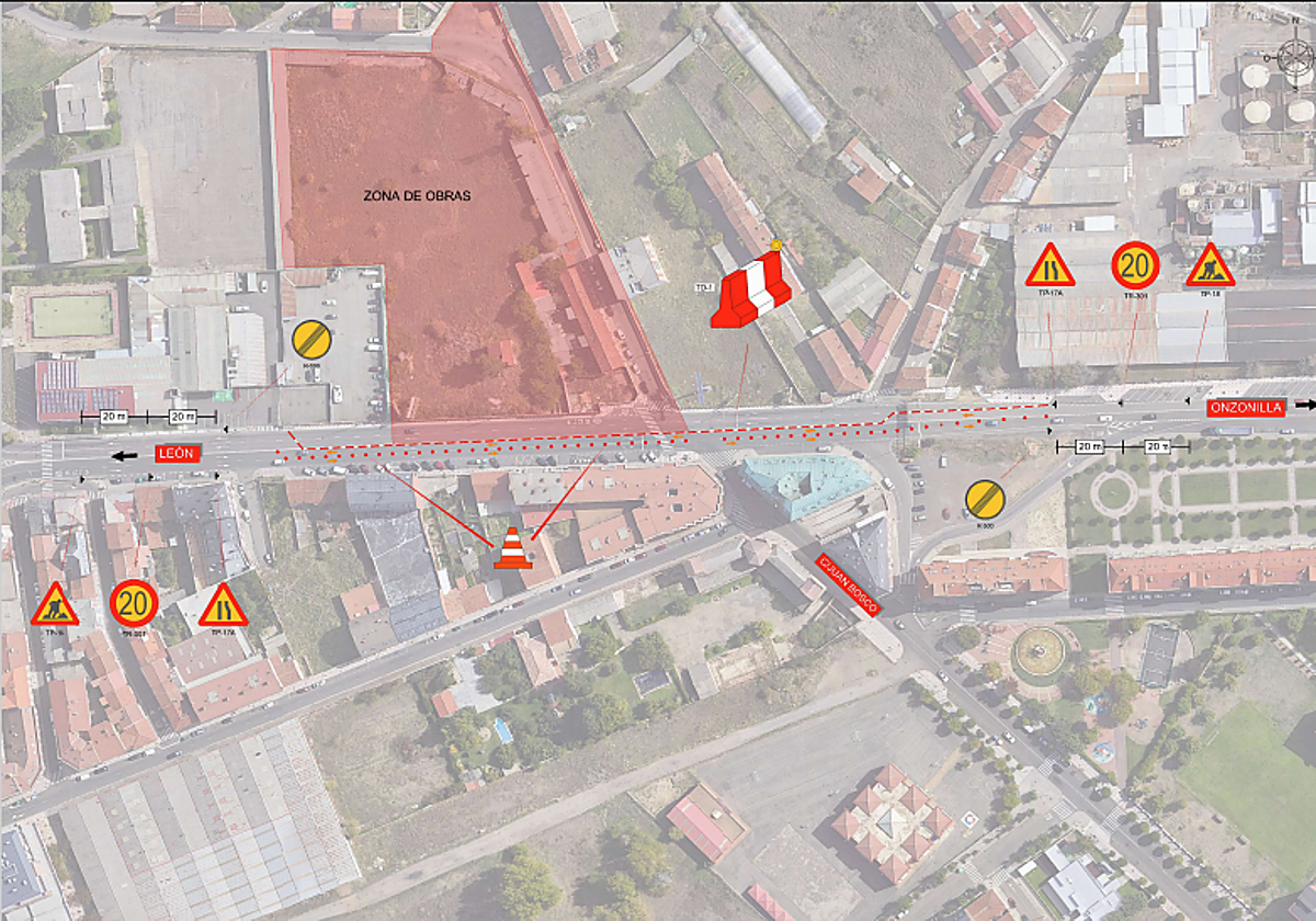 Zona afectada por las obras.