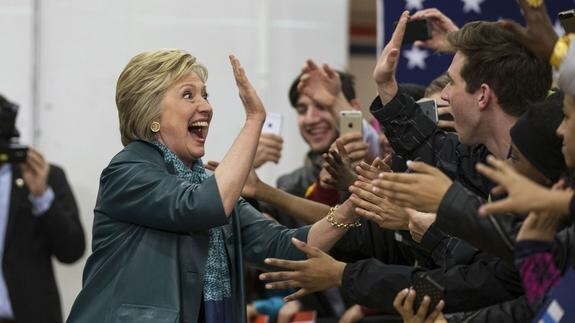 Hillary Clinton, durante un acto de campaña en Seattle. 