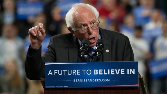 Bernie Sanders, durante un mitin en Seattle. 