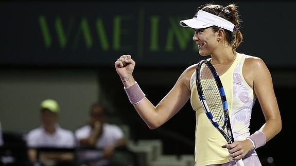 Muguruza, durante un partido en Miami. 